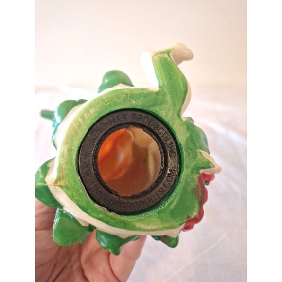 Flower Girl Fairy King Max Piggy Bank Ceramic 6 3/4" Orange Red Green - Picture 6 of 9